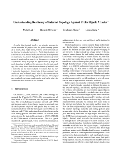 Understanding Resiliency of Internet Topology Against Prefix Hijack