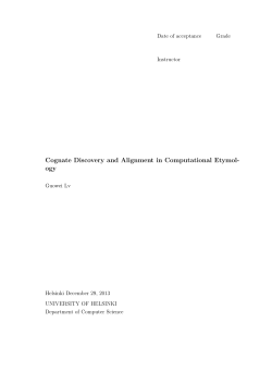 Cognate Discovery and Alignment in Computational Etymol