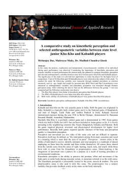 A comparative study on kinesthetic perception and selected
