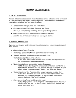 comma usage rules - WorldWise Tutoring