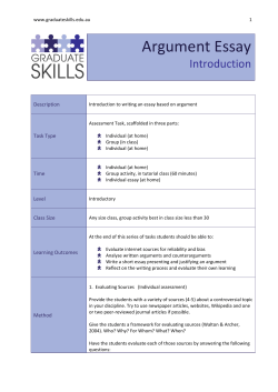 Argument Essay - Graduate Skills