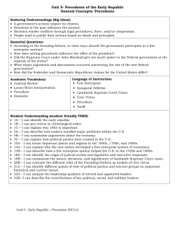 Unit 5- Precedents of the Early Republic General Concepts