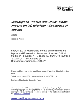 Masterpiece Theatre and British Drama Imports on US