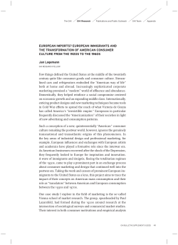 EUROPEAN IMMIGRANTS AND THE TRANSFORMATION OF