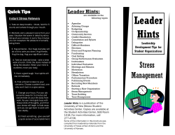 Stress Management - Student Activities Center