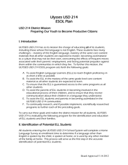 ESOL Plan - Ulysses USD 214
