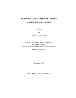 SIMULATION AND INTEGRATION OF LIQUEFIED NATURAL GAS