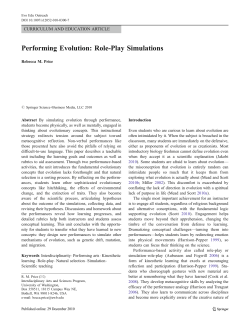 Performing Evolution: Role