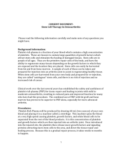 CONSENT DOCUMENT: Stem Cell Therapy In