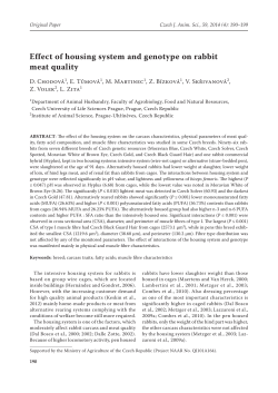 Effect of housing system and genotype on rabbit meat quality