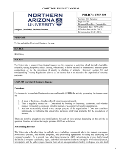 309 - Unrelated Business Income