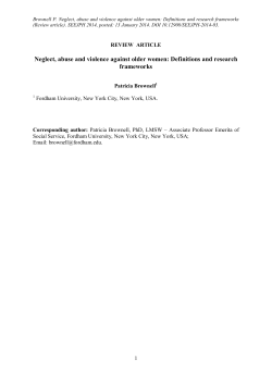 Neglect, abuse and violence against older women