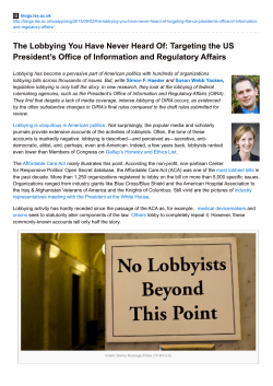 The Lobbying You Have Never Heard Of: Targeting the US
