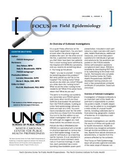 An Overview of Outbreak Investigations