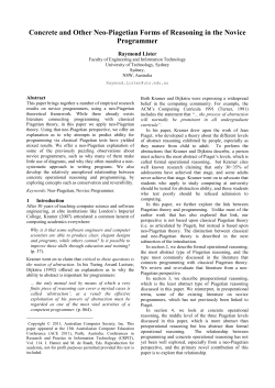 Concrete and other neo-Piagetian forms of reasoning in the novice