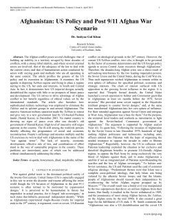 US Policy and Post 9/11 Afghan War Scenario
