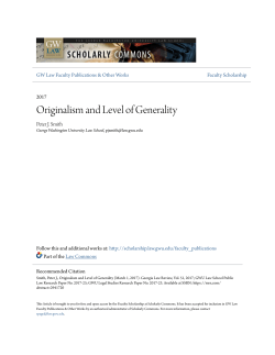 Originalism and Level of Generality