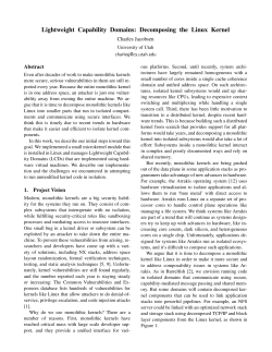 Lightweight Capability Domains: Decomposing the Linux Kernel