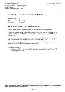 Draft guidelines on vessel`s safe under keel clearance