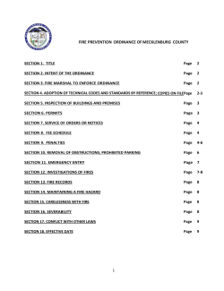 fire prevention ordinance of mecklenburg