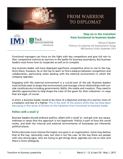 From Warrior to Diplomat