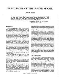 Precursors of the P-Star Model - Federal Reserve Bank of Richmond