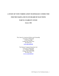 A STUDY OF VOTE VERIFICATION TECHNOLOGY CONDUCTED
