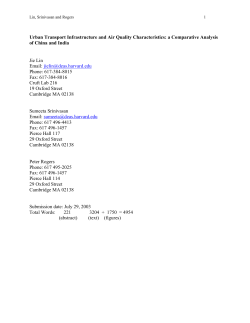 Urban Transport Infrastructure and Air Quality