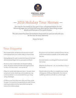 Descriptions - the Fresno High Home Tour