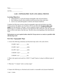 LAB 1: TOPOGRAPHIC MAPS AND AERIAL PHOTOS Learning