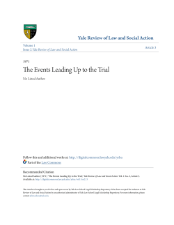 The Events Leading Up to the Trial