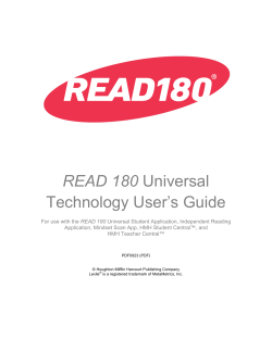 READ 180 Universal Technology User`s Guide