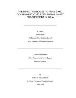 THE IMPACT ON DOMESTIC PRICES AND GOVERNMENT COSTS