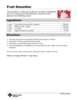 Fruit Smoothie - Alberta Health Services