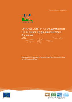 MANAGEMENT of Natura 2000 habitats * Semi