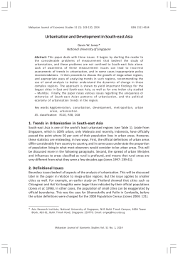 Urbanisation and Development in South-east Asia