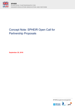 Concept Note: SPHEIR Open Call for Partnership Proposals