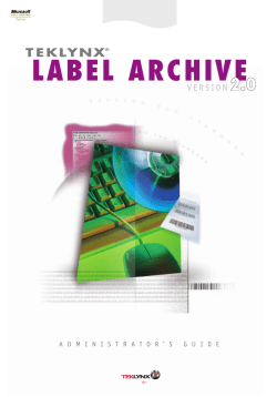 LABEL ARCHIVE Administrator Guide