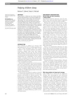 Helping children sleep