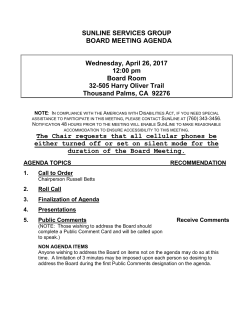 SSG Board of Directors Agenda 26 April 2017