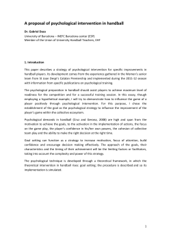 A proposal of psychological intervention in handball UUHT