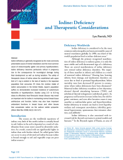 Iodine: Deficiency and Therapeutic Considerations