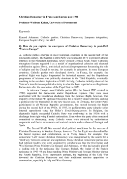 9.2. Christian Democracy in France and Europe post