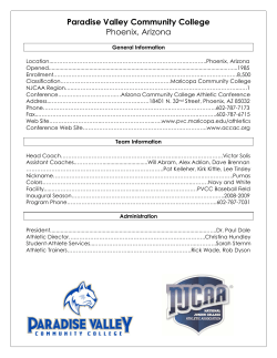 2017 Baseball Program - Paradise Valley Community College