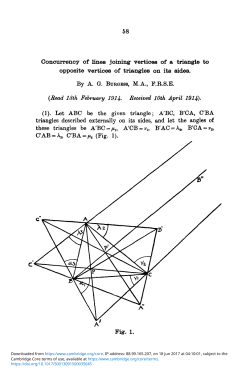 58 Concurrency of lines joining vertices of a triangle to opposite