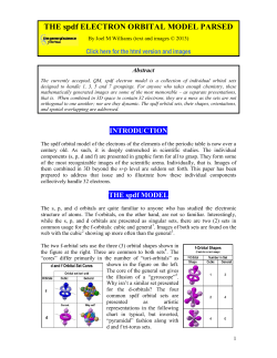 THE spdf ELECTRON ORBITAL MODEL PARSED