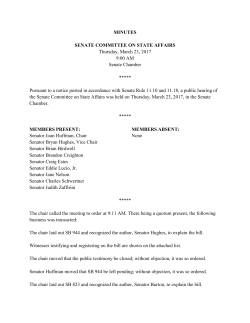 MINUTES SENATE COMMITTEE ON STATE AFFAIRS Thursday