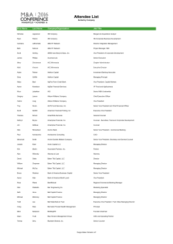 Attendee List - Faegre Baker Daniels