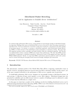 Distributed Packet Rewriting 1 Introduction