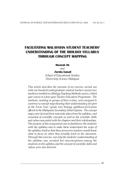 facilitating malaysian student teachers` understanding of the biology